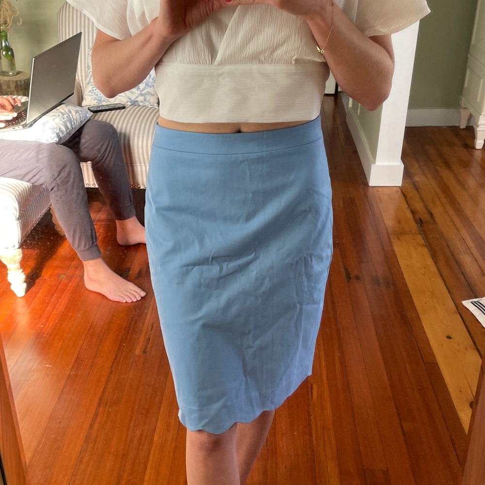 Baby blue pencil skirt